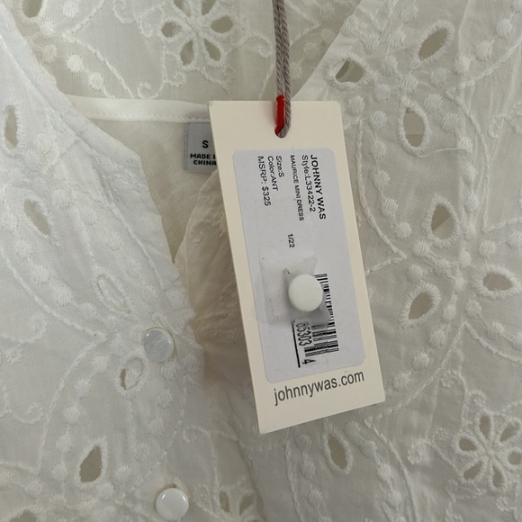 NWT JOHNNY WAS Maurice Eyelet Flounce Dress - Picture 8 of 9